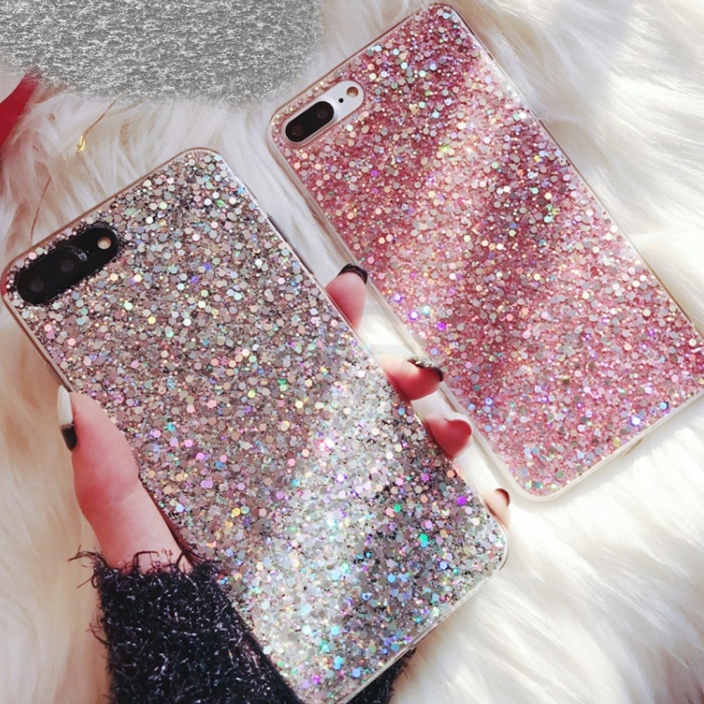 For iPhone 5 6 7 8 X Plus Full Bling Glitter Spark